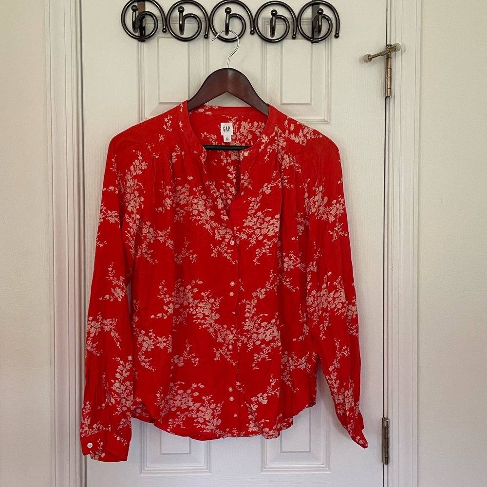 Gap Floral Print Button Down Blouse - image 1